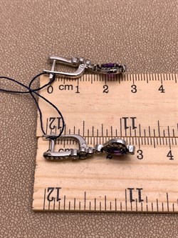 *Серьги Аметист Романовы арт. 02-2027/00АМ-00-704 вес 4,33 г - фото 312261