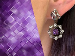 *Серьги Аметист Романовы арт. 02-2031/0М64-00-376 вес 7,25 г - фото 312305 *Серьги Аметист Романовы арт. 02-2031/0М64-00-376 вес 7,25 г - фото 312305