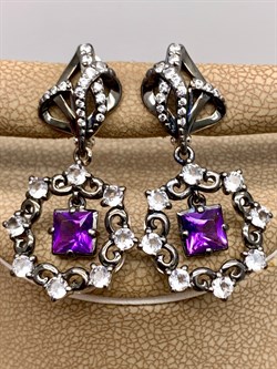 *Серьги Аметист Романовы арт. 02-2031/0М64-00-376 вес 7,25 г - фото 312307 *Серьги Аметист Романовы арт. 02-2031/0М64-00-376 вес 7,25 г - фото 312307