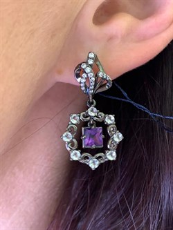 *Серьги Аметист Романовы арт. 02-2031/0М64-00-376 вес 7,25 г - фото 312308 *Серьги Аметист Романовы арт. 02-2031/0М64-00-376 вес 7,25 г - фото 312308