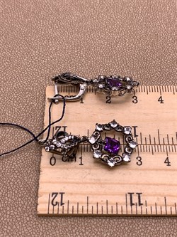 *Серьги Аметист Романовы арт. 02-2031/0М64-00-376 вес 7,25 г - фото 312312 *Серьги Аметист Романовы арт. 02-2031/0М64-00-376 вес 7,25 г - фото 312312