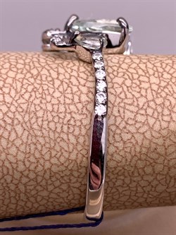 *Кольцо р.19,5 Празиолит Романовы арт. 01-2021/000П-00-964 вес 2,93 г - фото 312395 *Кольцо р.19,5 Празиолит Романовы арт. 01-2021/000П-00-964 вес 2,93 г - фото 312395