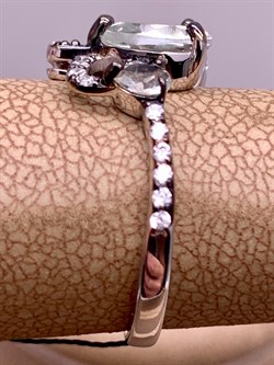 *Кольцо р.17,5 Празиолит Романовы арт. 01-2021/000П-00-940 вес 3,03 г - фото 312406