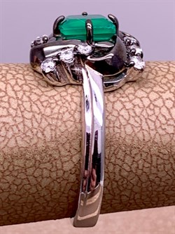 *Кольцо р.17,5 Зеленый Агат Романовы арт. 01-2023/00АГ-00-704 вес 3,93 г - фото 312423