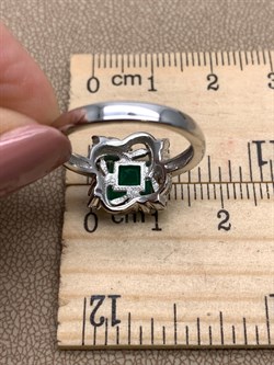 *Кольцо р.17,5 Зеленый Агат Романовы арт. 01-2023/00АГ-00-704 вес 3,93 г - фото 312426