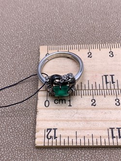 *Кольцо р.17,5 Зеленый Агат Романовы арт. 01-2023/00АГ-00-704 вес 3,93 г - фото 312427