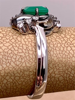 *Кольцо р.18 Зеленый Агат Романовы арт. 01-2023/00АГ-00-901 вес 3,93 г - фото 312443