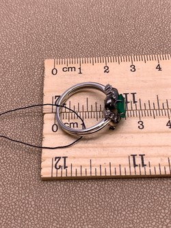 *Кольцо р.18 Зеленый Агат Романовы арт. 01-2023/00АГ-00-901 вес 3,93 г - фото 312448