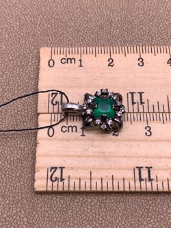 *Подвеска Зеленый Агат Романовы арт. 03-2022/00АГ-00-929 вес 2,44 г - фото 312464 *Подвеска Зеленый Агат Романовы арт. 03-2022/00АГ-00-929 вес 2,44 г - фото 312464