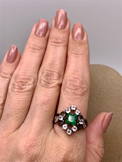 *Кольцо р.19,5 Зеленый Агат Романовы  арт. 01-2030/0М66-00-766 вес 4,57 г - фото 312481 *Кольцо р.19,5 Зеленый Агат Романовы  арт. 01-2030/0М66-00-766 вес 4,57 г - фото 312481