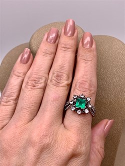 *Кольцо р.19,5 Зеленый Агат Романовы арт. 01-2031/0М66-00-881 вес 3,95 г - фото 312501 *Кольцо р.19,5 Зеленый Агат Романовы арт. 01-2031/0М66-00-881 вес 3,95 г - фото 312501