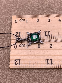 *Подвеска Зеленый Агат Романовы арт. 03-1821/00АГ-00-180 вес 1,49 г - фото 312511 *Подвеска Зеленый Агат Романовы арт. 03-1821/00АГ-00-180 вес 1,49 г - фото 312511