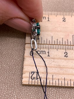 *Подвеска Зеленый Агат Романовы арт. 03-2024/00АГ-00-259 вес 1,89 г - фото 312514