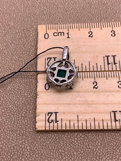 *Подвеска Зеленый Агат Романовы арт. 03-2024/00АГ-00-259 вес 1,89 г - фото 312515