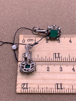 *Серьги Зеленый Агат Романовы арт. 02-2024/00АГ-00-949 вес 5,37 г - фото 312522