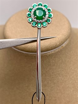 *Брошь Зеленый Агат Романовы арт. 04-2297/00АГ-00-696 вес 3,74 г - фото 312534 *Брошь Зеленый Агат Романовы арт. 04-2297/00АГ-00-696 вес 3,74 г - фото 312534