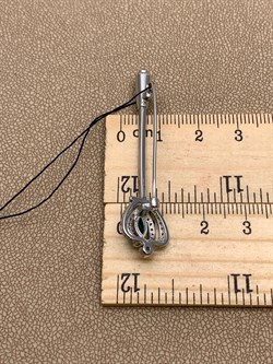 *Брошь Зеленый Агат Романовы арт. 04-2296/00АГ-00-726 вес 4,05 г - фото 312553