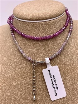 Бусы р.40 д.2*3 Корунд "градиент" Шри-Ланка арт 099093-40-4 Вес 7 г - фото 312572