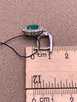 *Серьги Зеленый Агат арт. 02-1167/00АГ-00-975 вес 6,68 г - фото 312592