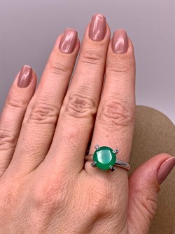 *Кольцо р.19 Зеленый Агат арт. 01-1840/00АГ-00-146 вес 3,09 г - фото 312602 *Кольцо р.19 Зеленый Агат арт. 01-1840/00АГ-00-146 вес 3,09 г - фото 312602