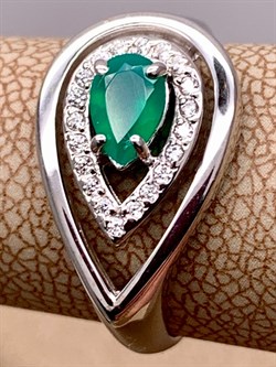 *Кольцо р.17,5 Зеленый Агат арт. 01-0807/00АГ-00-397 вес 3,37 г - фото 312640 *Кольцо р.17,5 Зеленый Агат арт. 01-0807/00АГ-00-397 вес 3,37 г - фото 312640