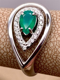 *Кольцо р.17,5 Зеленый Агат арт. 01-0807/00АГ-00-397 вес 3,37 г - фото 312641 *Кольцо р.17,5 Зеленый Агат арт. 01-0807/00АГ-00-397 вес 3,37 г - фото 312641