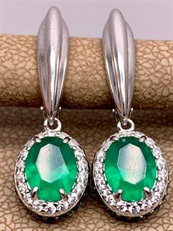 *Серьги Зеленый Агат арт. 02-1912/ЮСАГ-00-006 вес 4,78 г - фото 312652 *Серьги Зеленый Агат арт. 02-1912/ЮСАГ-00-006 вес 4,78 г - фото 312652