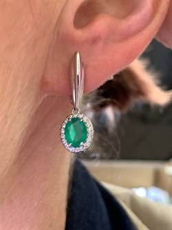 *Серьги Зеленый Агат арт. 02-1912/ЮСАГ-00-006 вес 4,78 г - фото 312653 *Серьги Зеленый Агат арт. 02-1912/ЮСАГ-00-006 вес 4,78 г - фото 312653