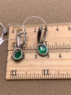 *Серьги Зеленый Агат арт. 02-1912/ЮСАГ-00-006 вес 4,78 г - фото 312655 *Серьги Зеленый Агат арт. 02-1912/ЮСАГ-00-006 вес 4,78 г - фото 312655