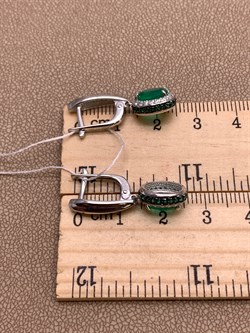 *Серьги Зеленый Агат арт. 02-1912/ЮСАГ-00-006 вес 4,78 г - фото 312656 *Серьги Зеленый Агат арт. 02-1912/ЮСАГ-00-006 вес 4,78 г - фото 312656