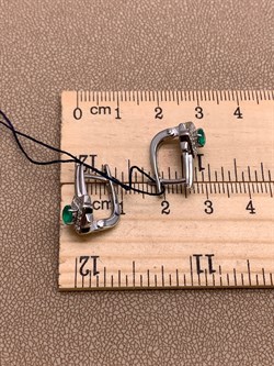 *Серьги Зеленый Агат арт. 02-1053/00АГ-00-629 вес 4,08 г - фото 312672 *Серьги Зеленый Агат арт. 02-1053/00АГ-00-629 вес 4,08 г - фото 312672