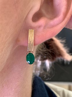 *Серьги Зеленый Агат арт. 02-2084/00АГ-06-187 вес 3,49 г - фото 312687 *Серьги Зеленый Агат арт. 02-2084/00АГ-06-187 вес 3,49 г - фото 312687