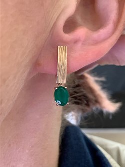 *Серьги Зеленый Агат арт. 02-2084/00АГ-06-187 вес 3,49 г - фото 312688 *Серьги Зеленый Агат арт. 02-2084/00АГ-06-187 вес 3,49 г - фото 312688