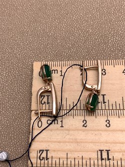 *Серьги Зеленый Агат арт. 02-2084/00АГ-06-187 вес 3,49 г - фото 312689 *Серьги Зеленый Агат арт. 02-2084/00АГ-06-187 вес 3,49 г - фото 312689