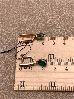 *Серьги Зеленый Агат арт. 02-2084/00АГ-06-187 вес 3,49 г - фото 312690 *Серьги Зеленый Агат арт. 02-2084/00АГ-06-187 вес 3,49 г - фото 312690