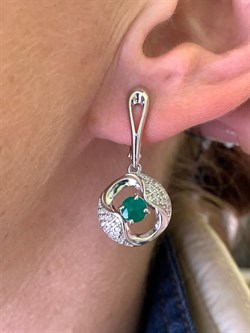 *Серьги Зеленый Агат арт. 02-0770/00АГ-00-926 вес 5,86 г - фото 312714 *Серьги Зеленый Агат арт. 02-0770/00АГ-00-926 вес 5,86 г - фото 312714