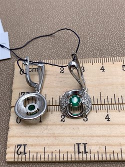 *Серьги Зеленый Агат арт. 02-0770/00АГ-00-926 вес 5,86 г - фото 312716 *Серьги Зеленый Агат арт. 02-0770/00АГ-00-926 вес 5,86 г - фото 312716