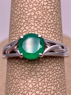 *Кольцо р.17,5 Зеленый Агат арт. 01-1930/00АГ-00-901 вес 2,71 г - фото 312723