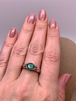 *Кольцо р.17,5 Зеленый Агат арт. 01-1930/00АГ-00-901 вес 2,71 г - фото 312724
