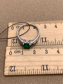 *Кольцо р.17,5 Зеленый Агат арт. 01-1930/00АГ-00-901 вес 2,71 г - фото 312726