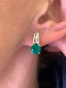 *Серьги Зеленый Агат арт. 02-1930/00АГ-00-007 вес 3,2 г - фото 312731 *Серьги Зеленый Агат арт. 02-1930/00АГ-00-007 вес 3,2 г - фото 312731