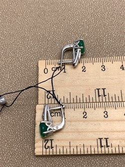 *Серьги Зеленый Агат арт. 02-1930/00АГ-00-007 вес 3,2 г - фото 312732 *Серьги Зеленый Агат арт. 02-1930/00АГ-00-007 вес 3,2 г - фото 312732