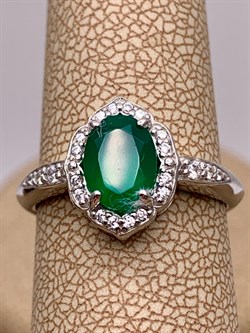 *Кольцо р.17,5 Зеленый Агат арт. 01-2106/00АГ-00-152 вес 3,05 г - фото 312739