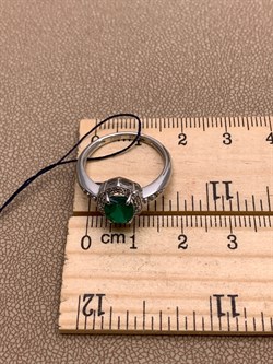 *Кольцо р.17,5 Зеленый Агат арт. 01-2106/00АГ-00-152 вес 3,05 г - фото 312742