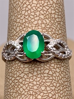 *Кольцо р.17 Зеленый Агат арт. 01-0269/00АГ-00-036 вес 1,81 г - фото 312749 *Кольцо р.17 Зеленый Агат арт. 01-0269/00АГ-00-036 вес 1,81 г - фото 312749