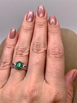 *Кольцо р.17 Зеленый Агат арт. 01-0269/00АГ-00-036 вес 1,81 г - фото 312750 *Кольцо р.17 Зеленый Агат арт. 01-0269/00АГ-00-036 вес 1,81 г - фото 312750