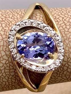 *Кольцо р.19,5 Танзанит цв Лимонное арт 1-306220-00-31-668 вес 3,81 г - фото 312814