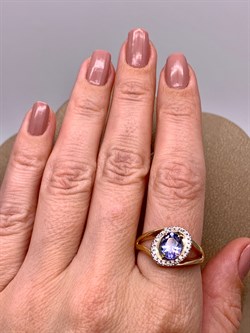 *Кольцо р.19,5 Танзанит цв Лимонное арт 1-306220-00-31-668 вес 3,81 г - фото 312817