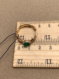 *Кольцо р.17,5 Зеленый Агат арт. 01-1987/00АГ-06-325 Вес  2,21 г - фото 312835