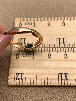 *Кольцо р.17,5 Зеленый Агат арт. 01-1987/00АГ-06-325 Вес  2,21 г - фото 312836